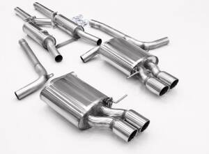 DUPLEX Auspuffanlage Edelstahl AUDI A4 Quattro/4WD Limo,Avant Typ B6/8E Motor: 1.8T, 2.0TFSI in S4 Optik 2x76mm rund, versetzt