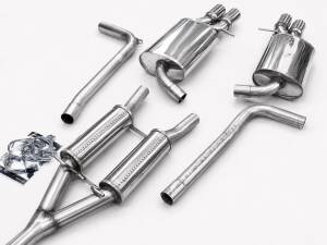 DUPLEX Auspuffanlage Edelstahl AUDI A4 Quattro/4WD Limo,Avant Typ B6/8E Motor: 1.8T, 2.0TFSI in S4 Optik 2x76mm rund, versetzt