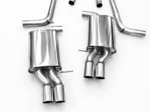 DUPLEX Auspuffanlage Edelstahl AUDI A4 Quattro/4WD Limo,Avant Typ B6/8E Motor: 1.8T, 2.0TFSI in S4 Optik 2x76mm rund, versetzt
