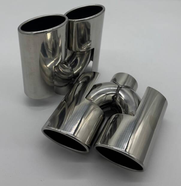 Supersport Endrohr Set Edelstahl 2x96x72 mm Duplex