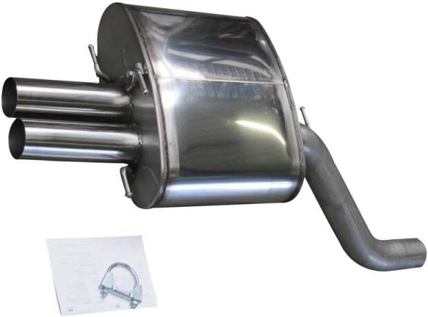Edelstahl Sportschalldämpfer BMW 5er Touring Typ E61 - 2x76mm