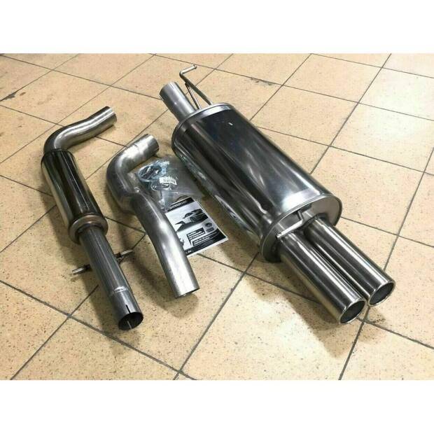 Edelstahl Auspuffanlage VW Bora Limo, Variant Typ 1J Baujahr 09/98- Motor 1.4,1.6,1.8,2.0,1.9TDI mit EG-Zulassung Endrohrvariante 2x80mm rund, gebördelter Rand