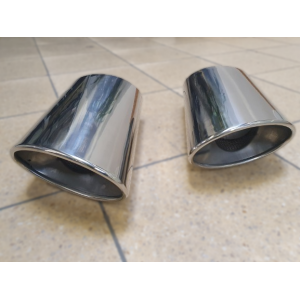 Anschweißendrohr oval links/rechts poliert 92x157mm seitlich abgeschrägt, UNIVERSAL