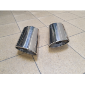 Anschweißendrohr oval links/rechts poliert 92x157mm seitlich abgeschrägt, UNIVERSAL