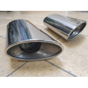 Anschweißendrohr oval links/rechts poliert 92x157mm seitlich abgeschrägt, UNIVERSAL