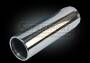 Endrohr Anschweißendrohr Edelstahl hochglanzpoliert 90mm ohne Absorber, gebördelt, abgeschrägt, 330mm