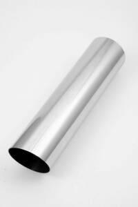 Endrohr Anschweißendrohr Edelstahl 4301 hochglanzpoliert 90mm ohne Absorber, scharf, gerade, 330mm