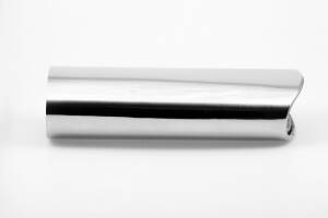 Endrohr Anschweißendrohr poliert 77x142mm seitlich abgerundet, Länge 330mm, UNIVERSAL