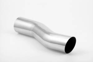 Endrohr Anschweißendrohr hochglanzpoliert 76mm doppelt gebogen ohne Absorber, scharf, gerade, 330mm