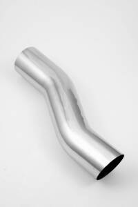 Endrohr Anschweißendrohr hochglanzpoliert 76mm doppelt gebogen ohne Absorber, scharf, gerade, 330mm