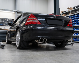 Edelstahl Endschalldämpfer MERCEDES BENZ SLK (R170) 09/96- 200, 200K, 230K