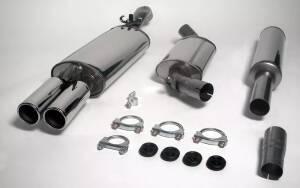 Supersport Edelstahl Auspuffanlage 63,5mm VW Golf II 19E...