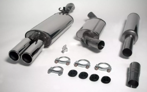 Supersport Edelstahl Auspuffanlage 63,5mm VW Golf II 19E...
