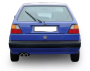 Supersport Edelstahl Auspuffanlage 63,5mm VW Golf II 19E 08/83- Endrohr 2x76mm rund, gerade