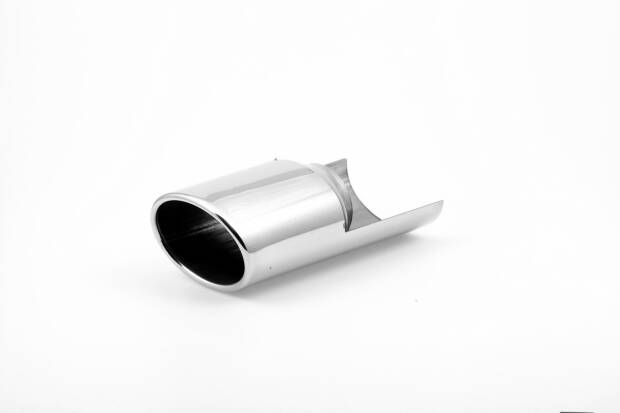 Powerendrohr Edelstahl 4301 hochglanzpoliert Universal 96x72mm mit unterer Verlängerung, mit EG-Zulassung