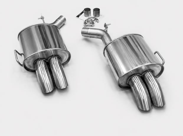 DUPLEX Edelstahl Endschalldämpfer BMW 7er II Typ E38 Baujahr 06/94- 730i,735i,740i,750i - 2x76 scharf, dieseloptik