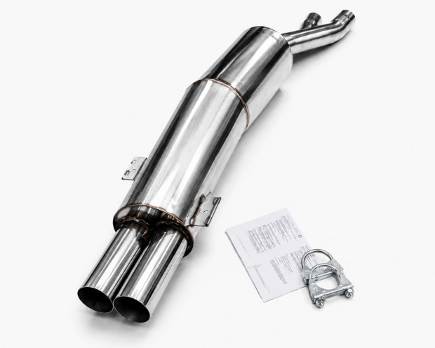 Edelstahl Sportschalldämpfer BMW 7er Typ E32 - 2x76mm