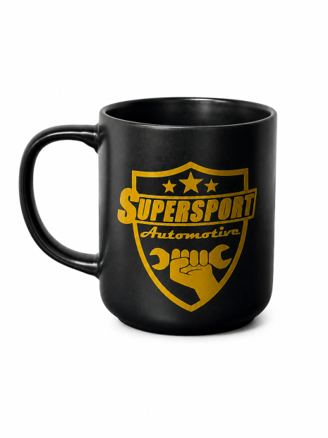 Supersport Automotive Premium Keramiktasse Schwarz-Gold - Mechanic