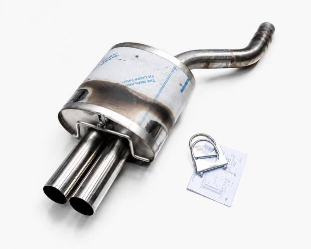 Edelstahl Endschalldämpfer BMW 5er Limo Typ E60 - 2x76mm