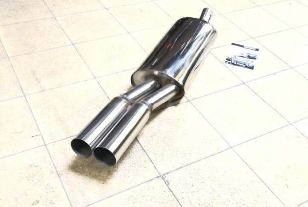 Edelstahl Endschalldämpfer AUDI A4 2WD Typ B5 - 2x76mm
