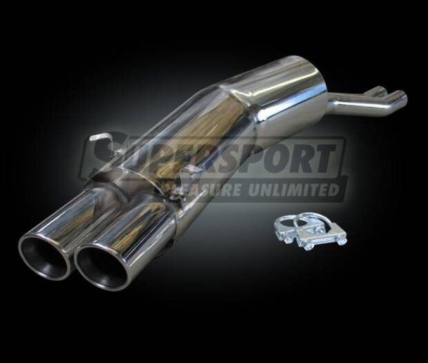 Edelstahl Endschalldämpfer Sportschalldämpfer BMW 5er Typ E34 - 2x76mm