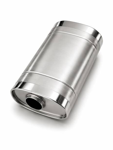 Universal Edelstahl Schalldämpfer - 63,5mm - 215x125x415mm