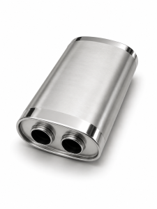 Universal Edelstahl Schalldämpfer - 63,5/2x 54mm -...