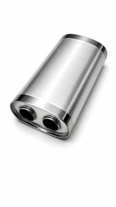 Universal Edelstahl Schalldämpfer - 2x2 54mm -...