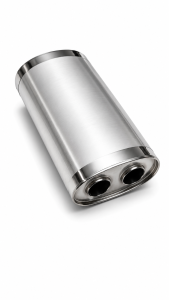 Universal Edelstahl Schalldämpfer - 2x2 54mm -...