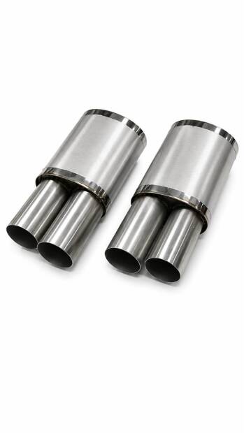 Universal Edelstahl Schalldämpfer Set - 54mm - mit Endrohren