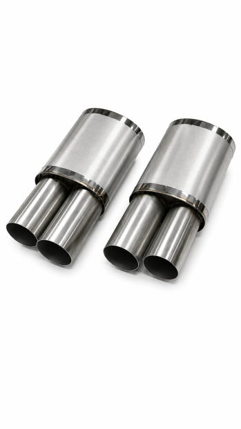 Universal Edelstahl Schalldämpfer Set - 54mm - mit Endrohren