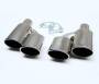 Endrohr Anschweißendrohr SET hochglanzpoliert AUDI S7 Optik 2x 98x72mm oval, versetzt, gebördelter Rand
