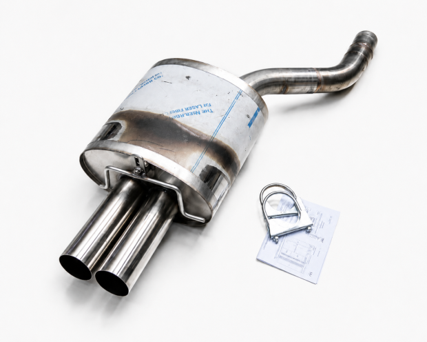 Edelstahl Endschalldämpfer BMW 5er Limo Typ E60 - 2x80mm