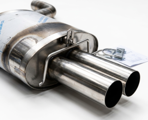 Edelstahl Endschalldämpfer BMW 5er Limo Typ E60 - 2x80mm