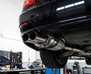 Edelstahl Endschalldämpfer BMW 5er Limo Typ E60 - 2x80mm
