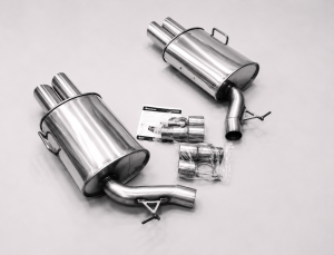DUPLEX Edelstahl Endschalldämpfer BMW 7er Typ E38 - 2x90mm