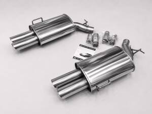 DUPLEX Edelstahl Endschalldämpfer BMW 7er Typ E38 - 2x90mm