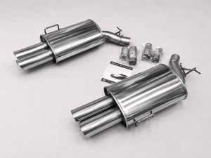 DUPLEX Edelstahl Endschalldämpfer BMW 7er Typ E38 - 2x90mm