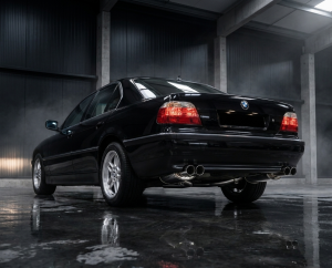 DUPLEX Edelstahl Endschalldämpfer BMW 7er Typ E38 - 2x90mm
