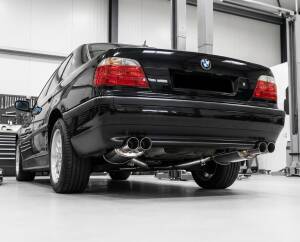 DUPLEX Edelstahl Endschalldämpfer BMW 7er Typ E38 - 2x90mm