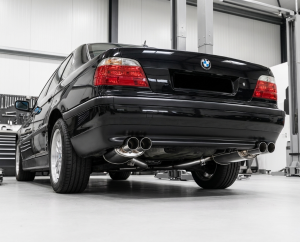 DUPLEX Edelstahl Endschalldämpfer BMW 7er Typ E38 - 2x90mm