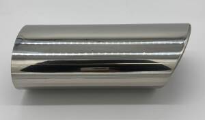 Anschweißendrohr oval links poliert 92x157mm seitlich abgeschrägt, UNIVERSAL